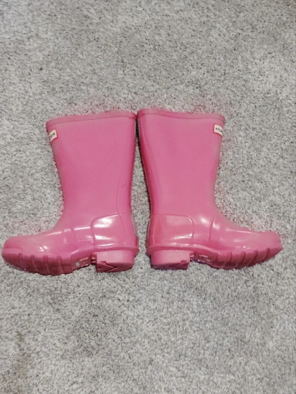Hunter Kids Pink Gloss Waterproof Rain Boots